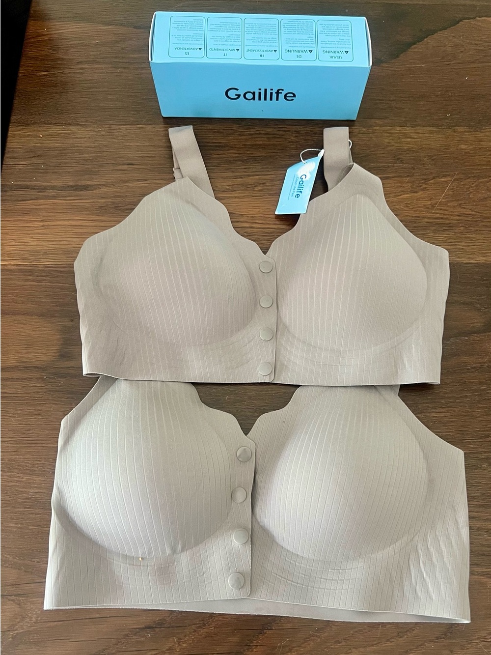 Gailife Seamless Front-Closure Nude Bra Duo